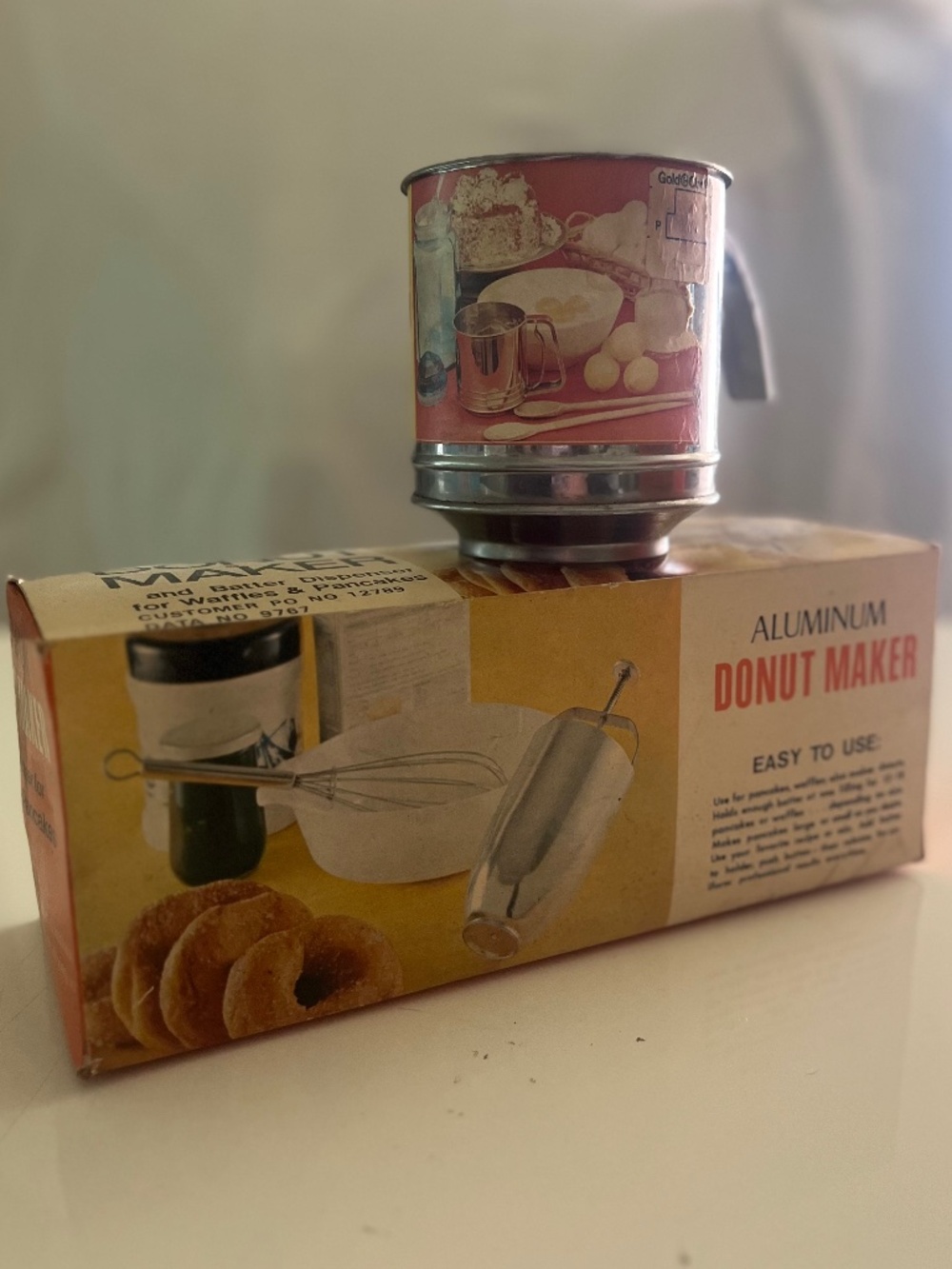 New in Box Vintage Kitchen Donut Maker and Sifter